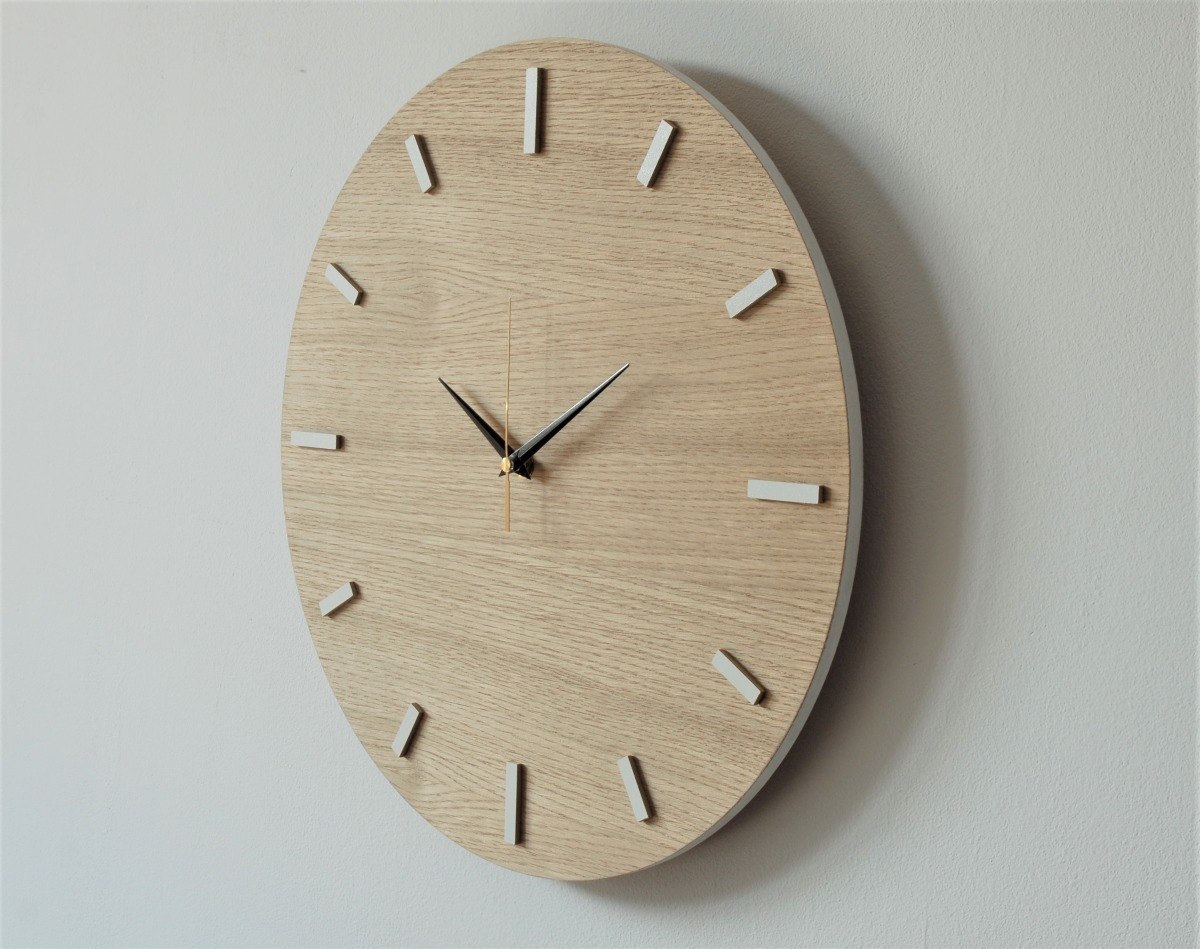40 cm, zegar ścienny DĄB, nowoczesny zegar