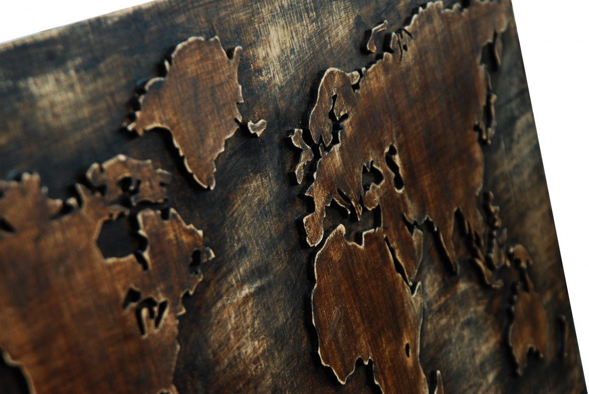Drewniana mapa świata 122 x 63 cm