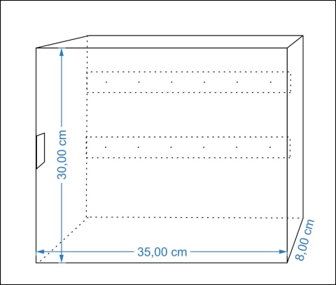 Duża skrzynka na klucze, wzór biała + dąb, 12 haczyków