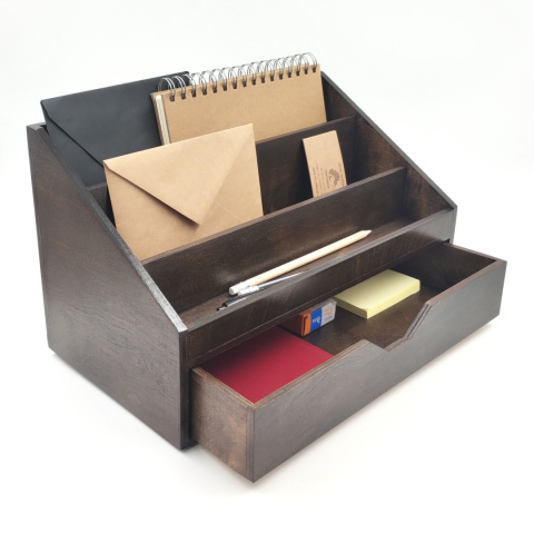 Gabinetowy przybornik na biurko - wenge