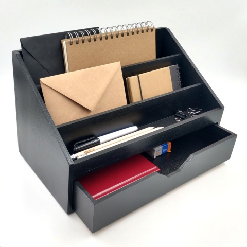 Gabinetowy przybornik na biurko - czarny