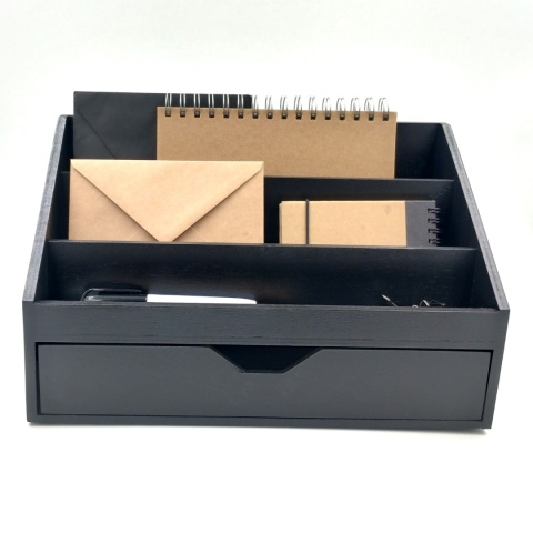 Gabinetowy przybornik na biurko - czarny