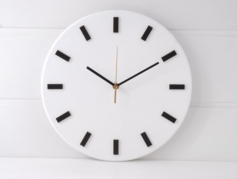 Scandi Clock - bezgłośny zegar drewniany 30 cm, Scandi Clock - bezgłośny zegar drewniany 30 cm,