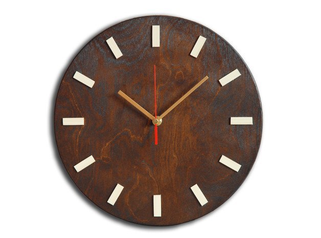 Scandi Clock wenge - bezgłośny zegar drewniany, Scandi Clock wenge - bezgłośny zegar drewniany,