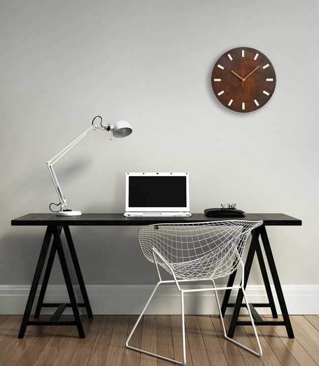 Scandi Clock wenge - bezgłośny zegar drewniany, Scandi Clock wenge - bezgłośny zegar drewniany,