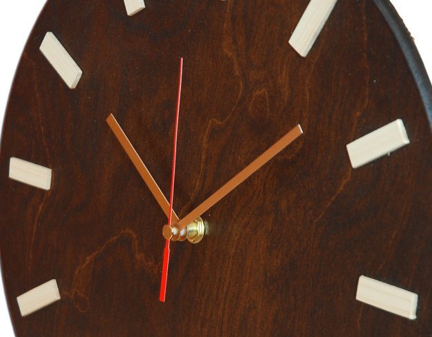 Scandi Clock wenge - bezgłośny zegar drewniany, Scandi Clock wenge - bezgłośny zegar drewniany,