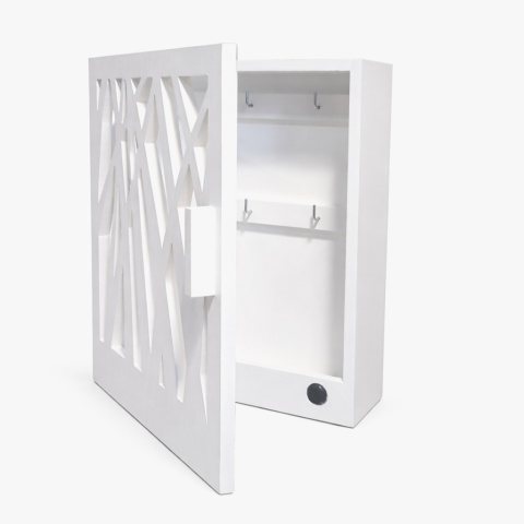 Skrzynka na klucze NATURA - drewniana, biała