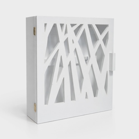 Skrzynka na klucze NATURA - drewniana, biała