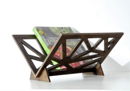 Stojak na gazety, geometryczny, drewniany, wenge