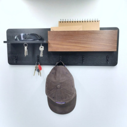 Wieszak z organizerem, czarny + orzech